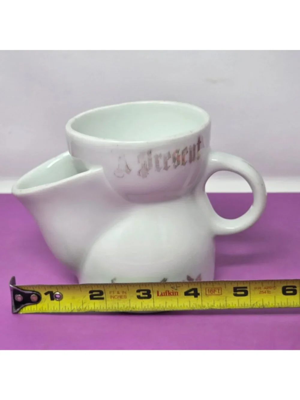 Vintage Made in‎ Germany White Ceramic Shaving Scuttle Mug Barber Cup From Leeds